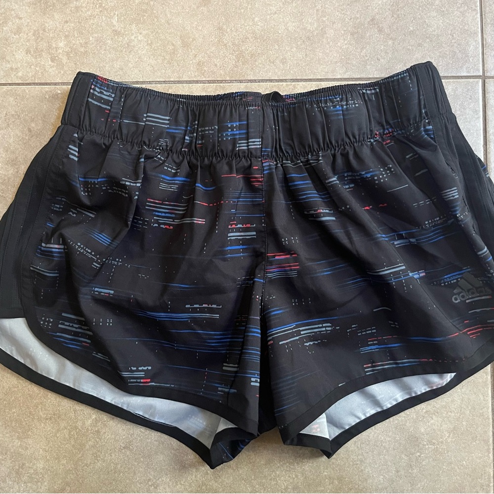 ADIDAS Energy Running Shorts Climalite 3" Graphic Black Blue Red Size M Medium